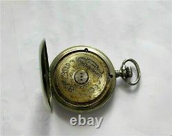 Antique Hebdomas 16 size Swiss made Exposed Balance wheel pocket watch working