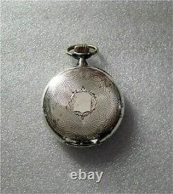 Antique Hebdomas 16s Swiss made Exposed Balance wheel Silver pocket watch