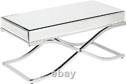 Ava Mirrored Coffee Table, Chrome