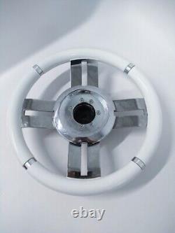 Azimut AZ4RZ, Marine Steering wheel, Metalstyle White / Chrome