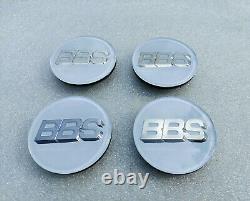 BBS style Wheel badges 70mm White and Chrome text