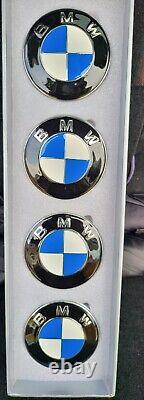 BMW 65mm illuminated White LED Floating Wheel Center Emblem Cap