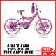 BMX BIKE Kids Girls Bicycle 20 Wheels Pink White Steel S-Type Frame Chrome Rims