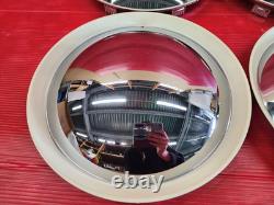 BOONY White VENPLA 12 Inch Wheel Cap Chrome Wheel Cover 4 Pieces Hubcap Japan