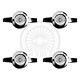 British Wire Wheel Chrome & White Wheel Chip Emblems with Spinner Caps, Set of 4