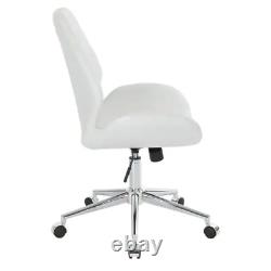 Chatsworth White Faux Leather Office Chair with Chrome Base