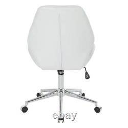 Chatsworth White Faux Leather Office Chair with Chrome Base