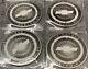 Chevrolet Wire Wheel Chips Emblems Metal Size 2.25 Set Of 4 Black & White