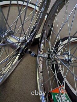 Chrome 20 Bicycle Rims Front & Rear, W. Wall Brick Tires & Tubes, 36 Spoke Hd