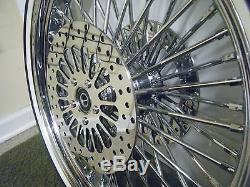 Chrome 23 Fat Spoke Front Wheel White Wall Package 08-13 Harley Touring Non-ABS