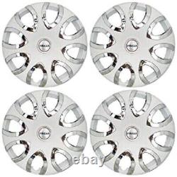 Chrome Deluxe White (Size 12, Inch) Wheel Cover/Wheel Cap Universal (Set of 4Pc)
