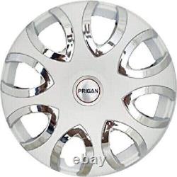 Chrome Deluxe White (Size 12, Inch) Wheel Cover Wheel Cap Universal (Set of 4Pc)