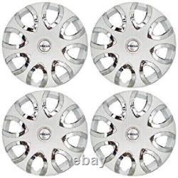 Chrome Deluxe White (Size 12, Inch) Wheel Cover Wheel Cap Universal (Set of 4Pc)