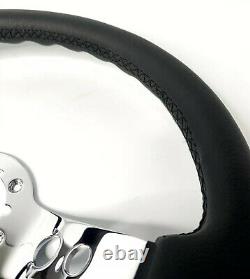 Chrome Steering Wheel with White Bowtie Horn For 1969-1994 Chevy Impala Camaro