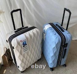 Chrome White Luggage Trolley Wheels Bone White Scratch Resistant 28in Carry on