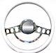 Chrome & White Steering Wheel 14 for Flaming River, Ididit Steering Column