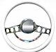 Chrome & White Steering Wheel for Ford Hot Rod or Truck withAftermarket GM Column