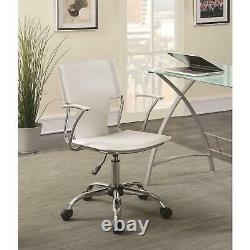 Contemporary Office Chair With White Upholstered Seat and Chrome Frame 801363