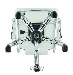 Contemporary Office Chair with White Upholstered Seat and Chrome Frame 801363