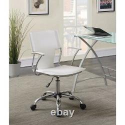 Contemporary Styled Mid-Back Office Chair, White/Chrome