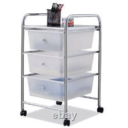 Costway 3 Drawers Metal Rolling Storage Cart Scrapbook Supply And Paper Home