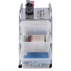 Costway 3 Drawers Metal Rolling Storage Cart Scrapbook Supply And Paper Home