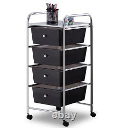 Costway 4 Drawers Metal Rolling Storage Cart Scrapbook Supply And Paper Home