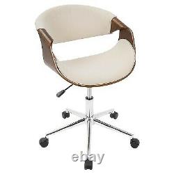 Curvo Mid Century Modern Office Chair Walnut And Cream Lumisource