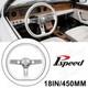 D-Shape 18 Billet Steering Wheel 5-Bolt White Rim withHorn Semi Trucks Rig Pickup