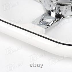 D-Shape 18 Billet Steering Wheel 5-Bolt White Rim withHorn Semi Trucks Rig Pickup