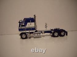 DCP FIRST GEAR 1/64 BLUE & WHITE KENWORTH K100 COE WithT SLEEPER & CHROME DRY VAN