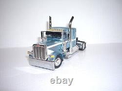 DCP FIRST GEAR 1/64 PACIFIC BLUE PETE 389 WithTSLEEPER&DUAL 28.5' FLATBEDS&HAYLOAD