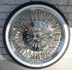 DNA Chrome Mammoth 21 52 Fat Spoke Wheel White Wall Tire Package Harley FL S