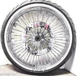 DNA Chrome Mammoth 21 52 Fat Spoke Wheel White Wall Tire Package Harley FL S