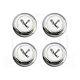 Dayton Eagle Chrome & White Metal Wheel Chip Emblems with Spinner Caps, Set of 4