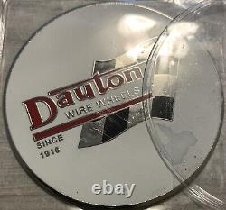 Dayton Wire Wheel Chips Emblems Metal Size 2.25 Set Of 4 White & Chrome Flags