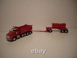 Dcp First Gear 1/64 Red Kw T880 Quad-axle Rogue Dump And Rogue Transfer Dump