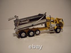 Dcp First Gear 1/64 Yellow And White Kenworth T880 Tri-axle Rogue Dump Truck