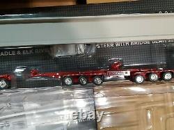 Dcp first gear red lowboy beam hauler trailer set with30beam chrome wheels 1/64