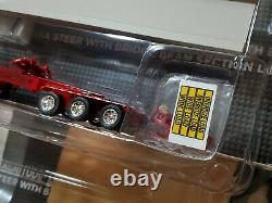 Dcp first gear red lowboy beam hauler trailer set with30beam chrome wheels 1/64
