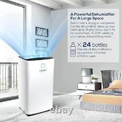 Dehumidifier For Home Basements 25Pints 1500 SqFt Drain Hose Humidity Controller