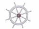 Deluxe Class White Wood and Chrome, 36 Decorative Ship Steering Wheel