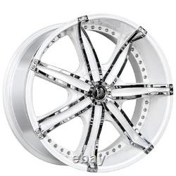 Diablo Wheels DNA 22x9.5 Custom White with Chrome Accent Inserts (4pcs) B2