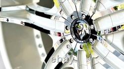 Diablo Wheels DNA 22x9.5 Custom White with Chrome Accent Inserts (4pcs) B2