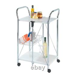 Dinette Chrome and White Kitchen Cart