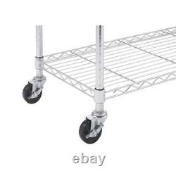 EcoStorage Chrome Color 34 in. Stainless Steel Kitchen Cart