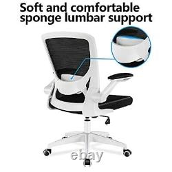 Ergonomic Chair Breathable Mesh Desk Lumbar Support with Wheels & Flip Up Arms
