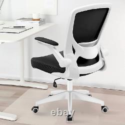 Ergonomic Mesh Chair Wheels Casters & Flip Up Arms Breathable Swivel Adjustable