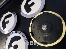 FORGIATO floating/floater rims/wheels caps chrome white logo black F rare combo