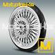 Fat Black Spoke Wheel 21x3.5 For Harley Softail Rotor White Wall Tire Mounted